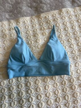 aerie sky blue seamless triangle bralette